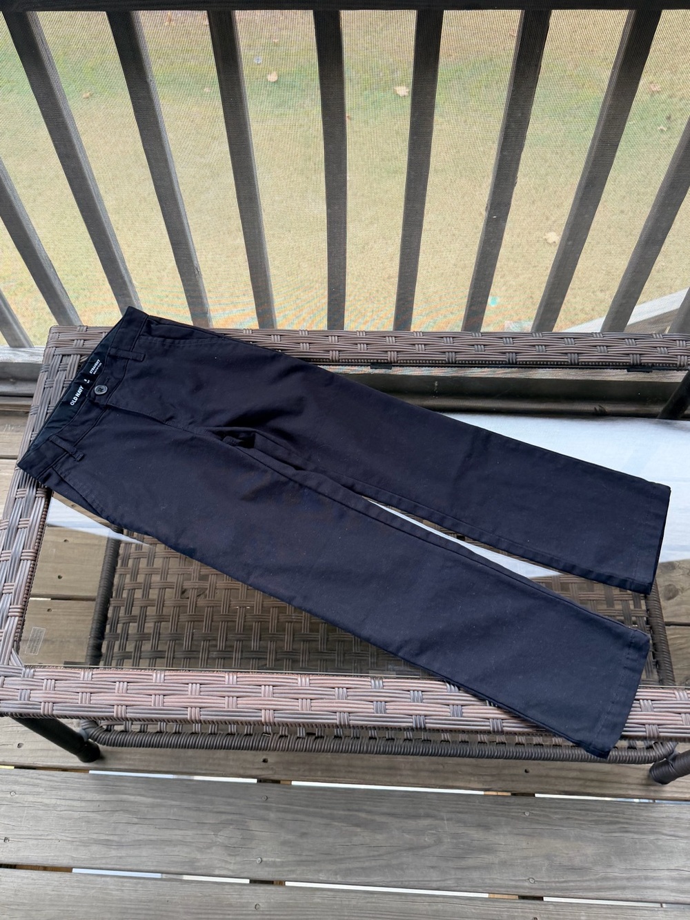 Old Navy Boys Black Pants - Classic Straight Fit Size 8 Slim